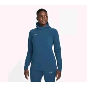 Nike Women's Blue Sporty Athleisure Dri-Fit Academy BR Hoodie Pullover Size M